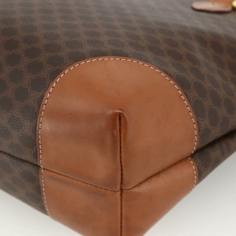 【日本直送】CELINE Macadam帆布圓形手袋 PVC皮革 棕色金色 正品 174350A-14