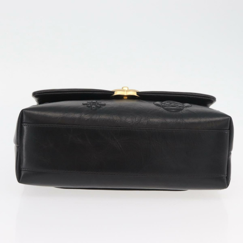 【日本直送】香奈兒山茶花鏈單肩背包，小牛皮材質，黑色，金色雙C標誌，正品編號BA11720SM-4