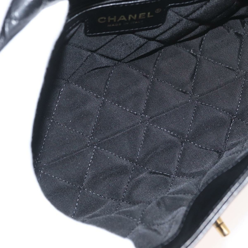 【日本直送】香奈兒山茶花鏈單肩背包，小牛皮材質，黑色，金色雙C標誌，正品編號BA11720SM-8