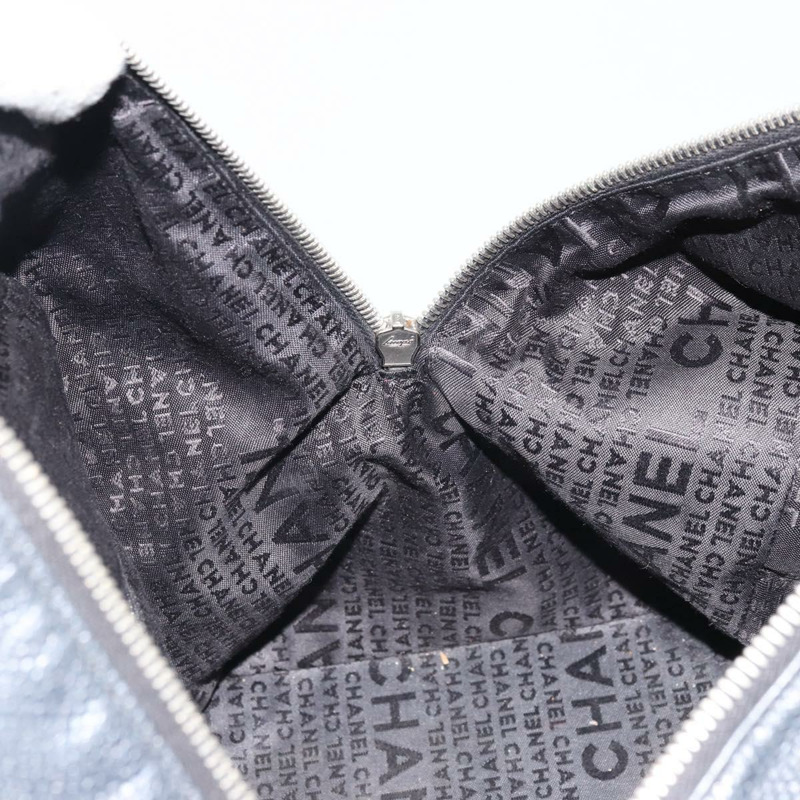 【日本直送】香奈兒 COCO 標誌手提包，黑色皮革，銀色雙C標誌，正品編號 174374A-18