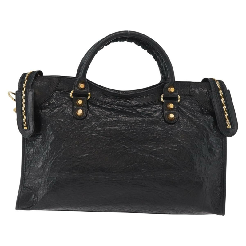 【日本直送】BALENCIAGA Giant City Bag 皮革 2way 金/黑 281770 Auth yk20208SAM-1