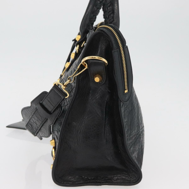 【日本直送】BALENCIAGA Giant City Bag 皮革 2way 金/黑 281770 Auth yk20208SAM-2