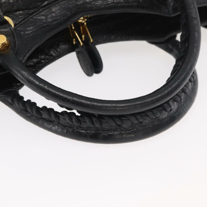 【日本直送】BALENCIAGA Giant City Bag 皮革 2way 金/黑 281770 Auth yk20208SAM-6
