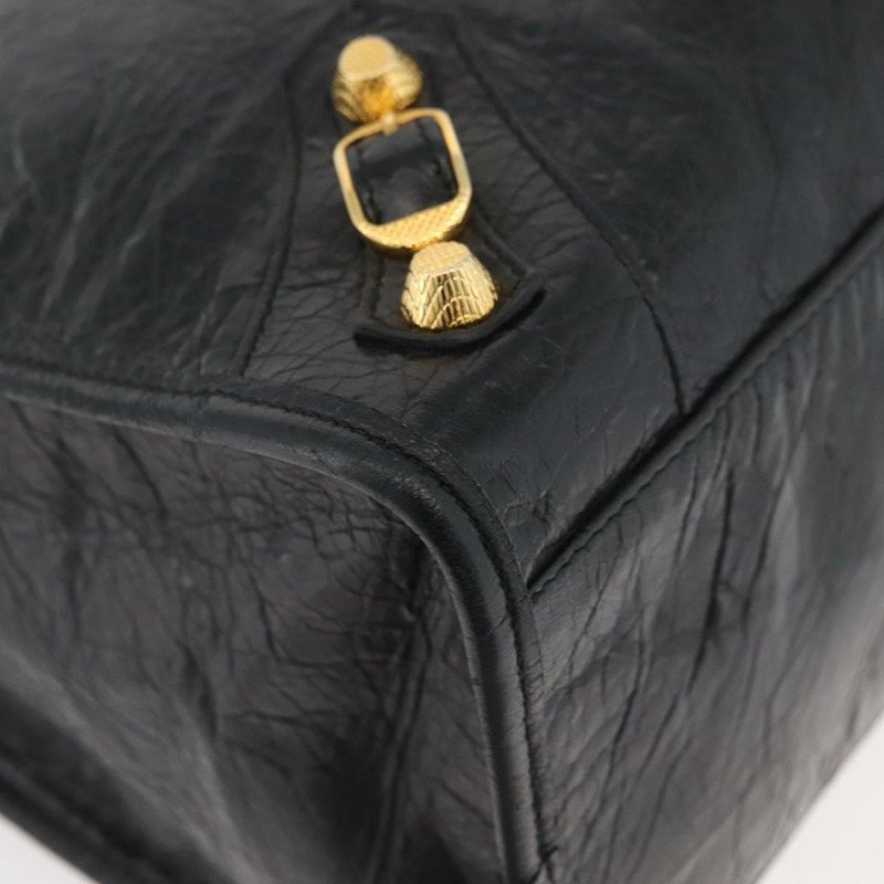 【日本直送】BALENCIAGA Giant City Bag 皮革 2way 金/黑 281770 Auth yk20208SAM-9