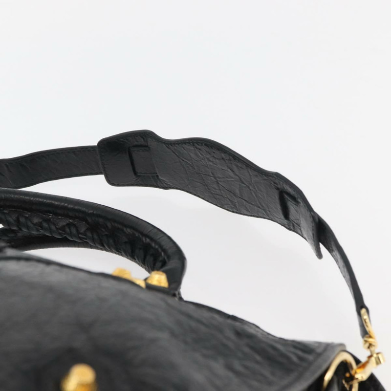 【日本直送】BALENCIAGA Giant City Bag 皮革 2way 金/黑 281770 Auth yk20208SAM-13