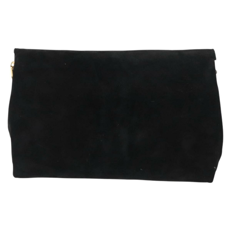 【日本直送】CELINE Macadam 鏈條單肩包 麂皮 黑色 金色 正品 INZ025A-1