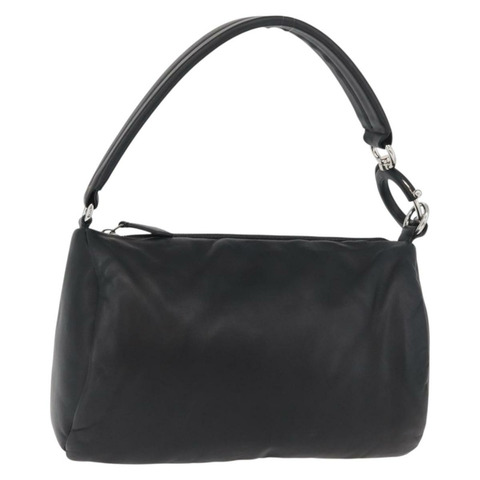 BURBERRY 手提包 皮革 黑色 銀色 正品 174706A