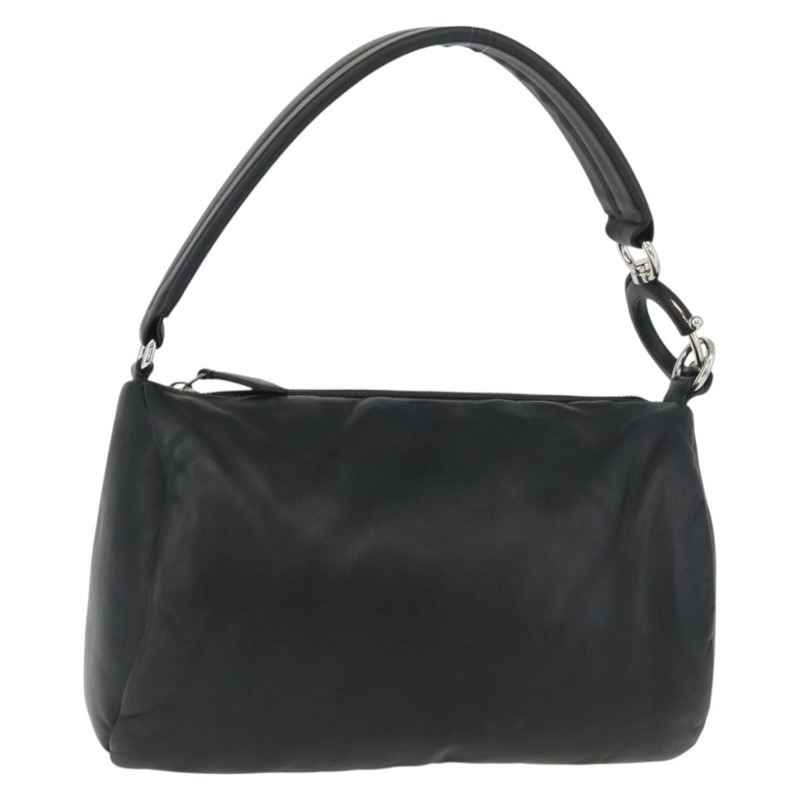 【日本直送】BURBERRY 手提包 皮革 黑色 銀色 正品 174706A-0