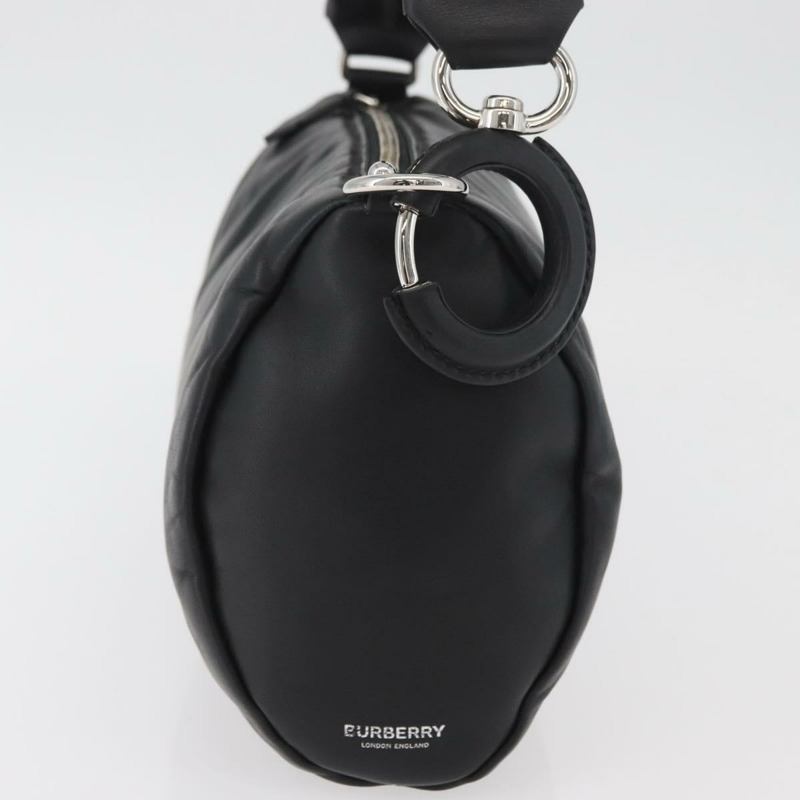 【日本直送】BURBERRY 手提包 皮革 黑色 銀色 正品 174706A-2