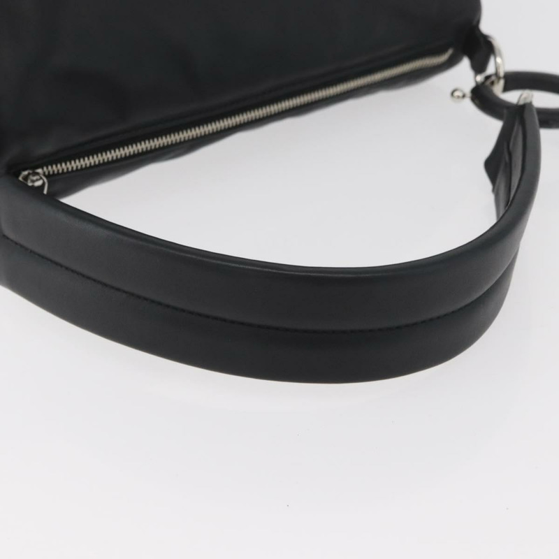 【日本直送】BURBERRY 手提包 皮革 黑色 銀色 正品 174706A-6