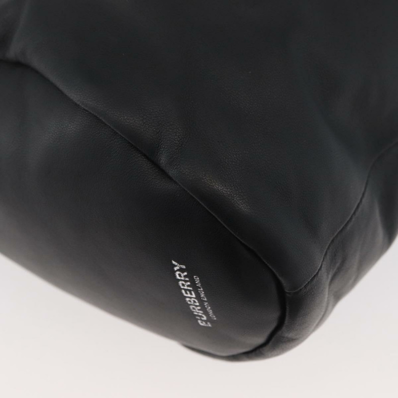 【日本直送】BURBERRY 手提包 皮革 黑色 銀色 正品 174706A-8