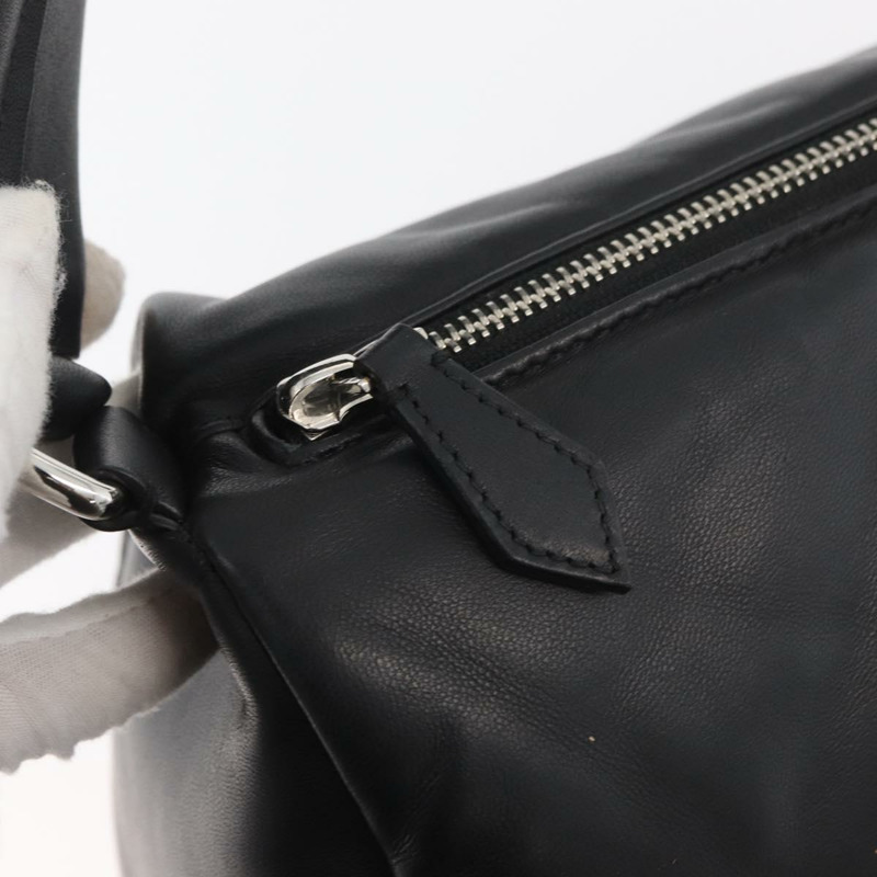 【日本直送】BURBERRY 手提包 皮革 黑色 銀色 正品 174706A-9