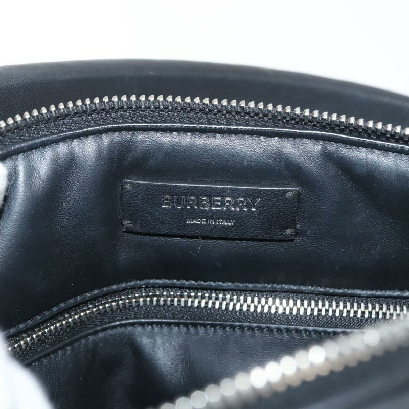 【日本直送】BURBERRY 手提包 皮革 黑色 銀色 正品 174706A-10