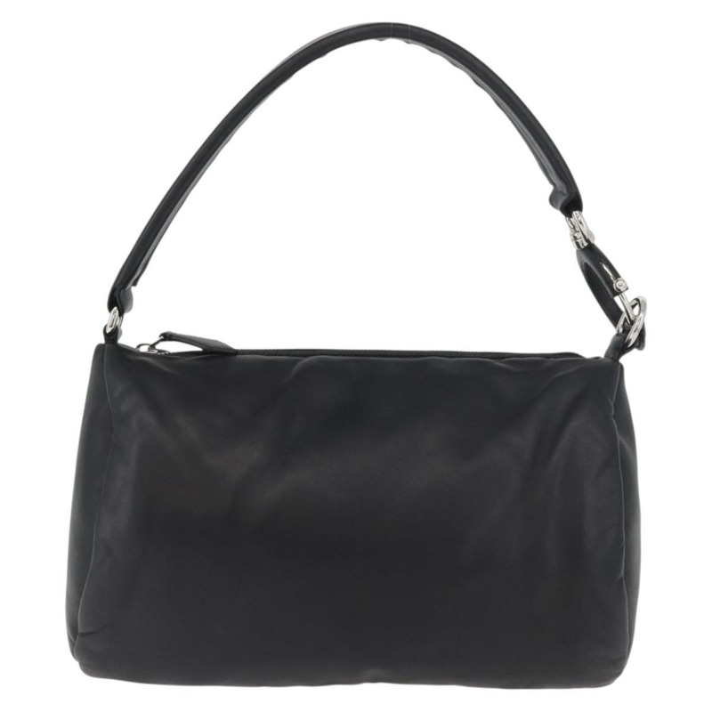 【日本直送】BURBERRY 手提包 皮革 黑色 銀色 正品 174706A-12