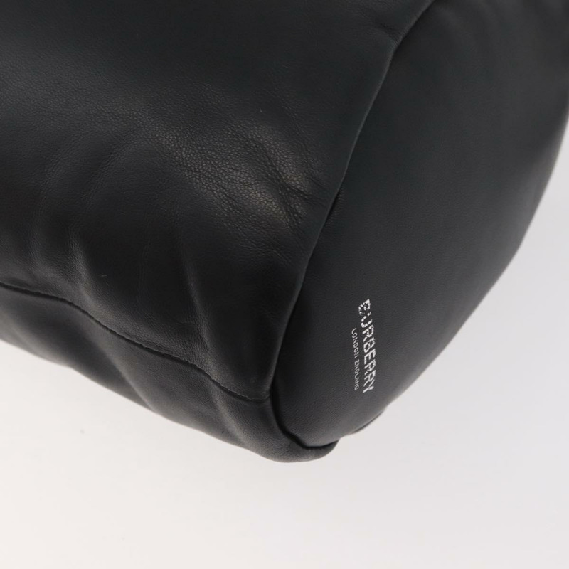 【日本直送】BURBERRY 手提包 皮革 黑色 銀色 正品 174706A-15