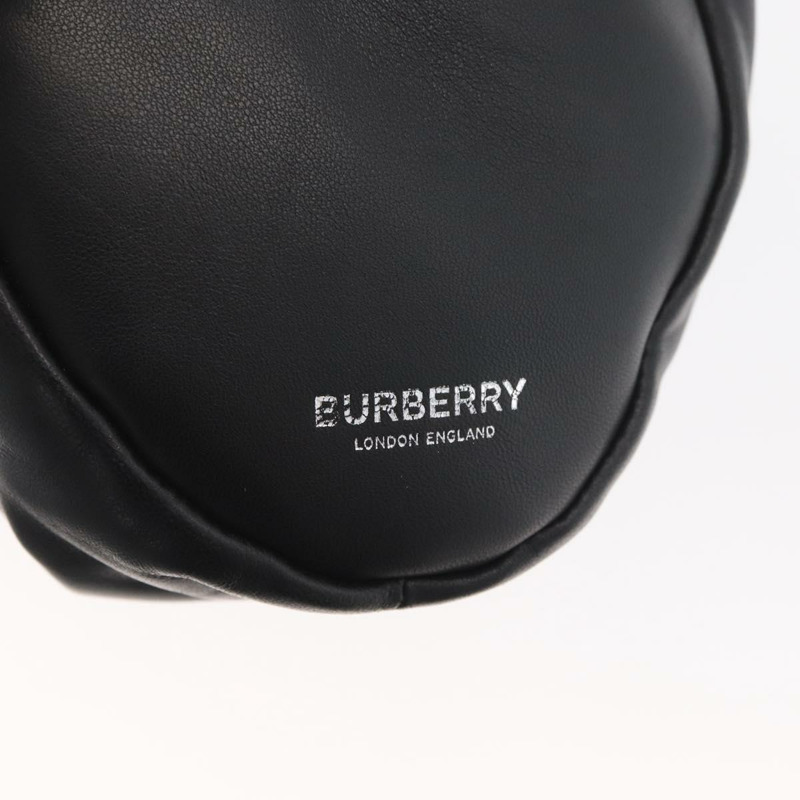 【日本直送】BURBERRY 手提包 皮革 黑色 銀色 正品 174706A-16