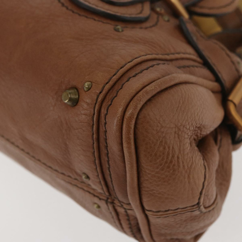 【日本直送】Chloe Paddington 迷你手提包，棕色、銀色、金色皮革，正品 am11269SAV-7