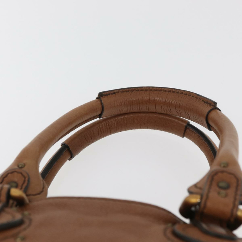 【日本直送】Chloe Paddington 迷你手提包，棕色、銀色、金色皮革，正品 am11269SAV-13