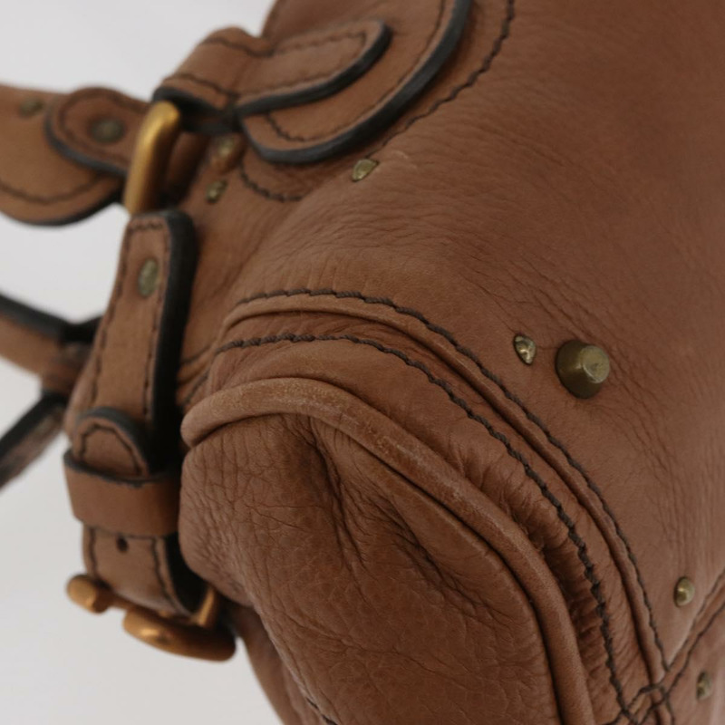 【日本直送】Chloe Paddington 迷你手提包，棕色、銀色、金色皮革，正品 am11269SAV-14