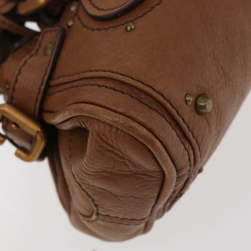 【日本直送】Chloe Paddington 迷你手提包，棕色、銀色、金色皮革，正品 am11269SAV-16