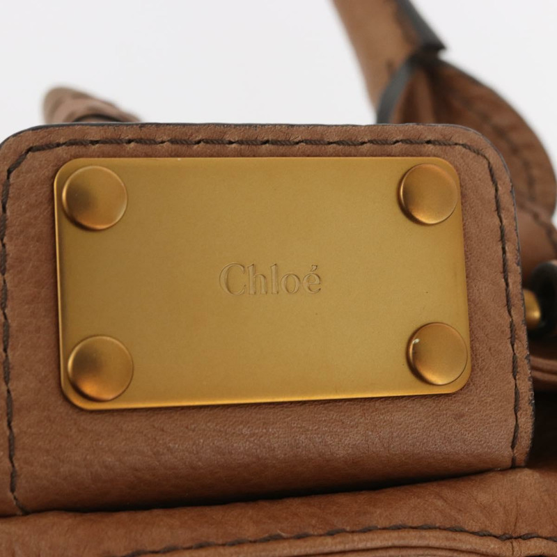 【日本直送】Chloe Paddington 迷你手提包，棕色、銀色、金色皮革，正品 am11269SAV-20