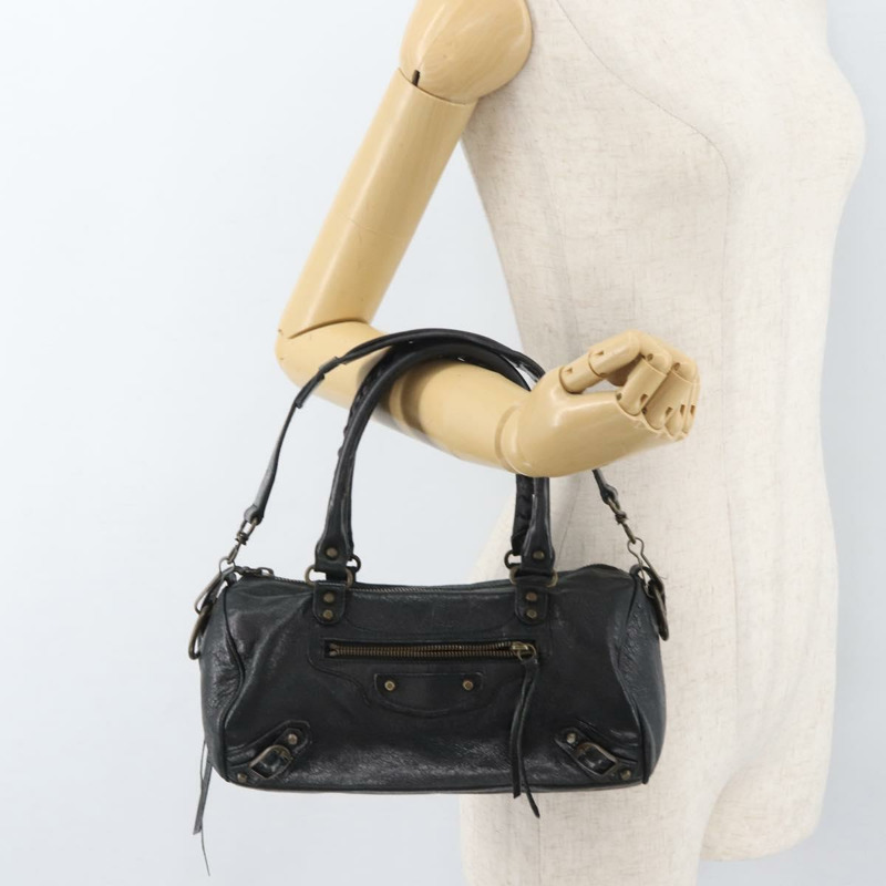 【日本直送】BALENCIAGA 迷你 Twiggy 手提包 皮革 兩用 黑色 138223 正品 am11284V-25