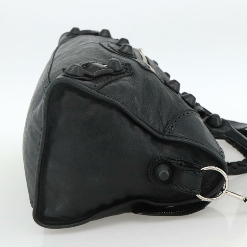 【日本直送】BALENCIAGA Giant City 手提包 皮革 2way 銀黑 235805 Auth am11276SAV-3
