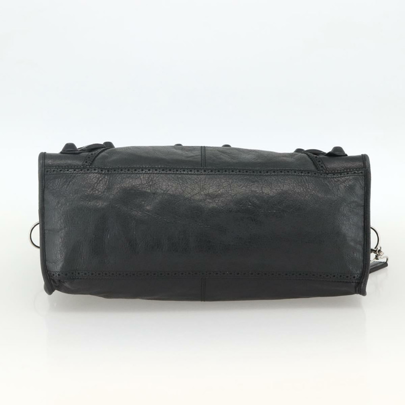 【日本直送】BALENCIAGA Giant City 手提包 皮革 2way 銀黑 235805 Auth am11276SAV-4