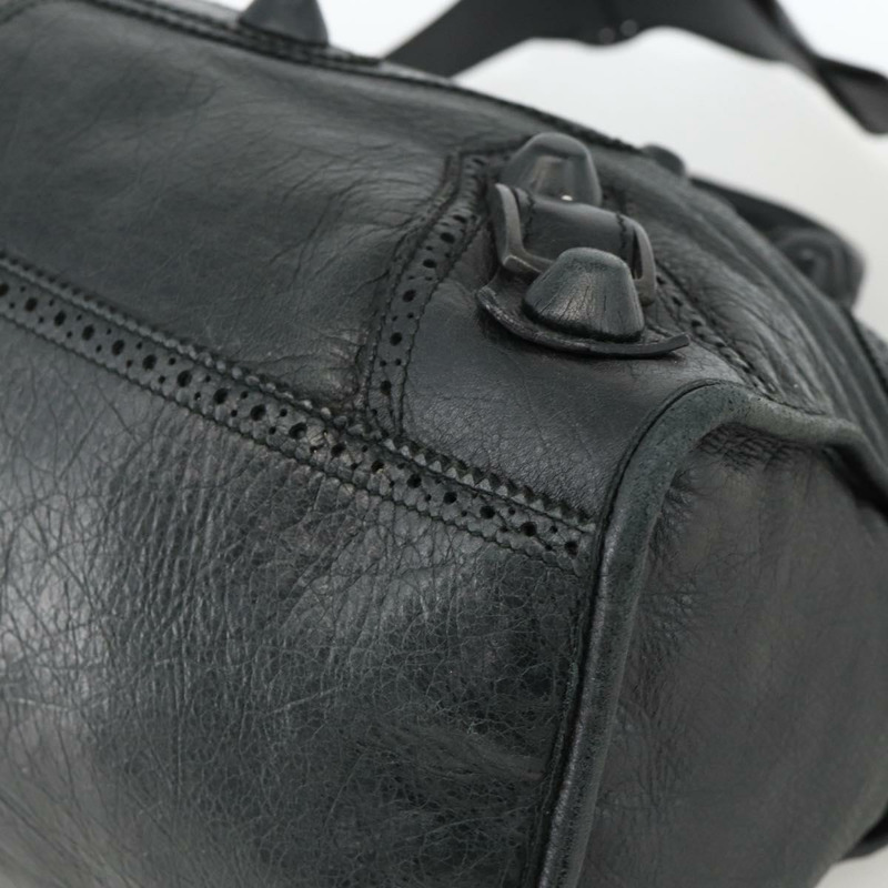 【日本直送】BALENCIAGA Giant City 手提包 皮革 2way 銀黑 235805 Auth am11276SAV-9