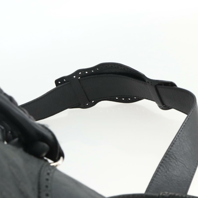 【日本直送】BALENCIAGA Giant City 手提包 皮革 2way 銀黑 235805 Auth am11276SAV-13