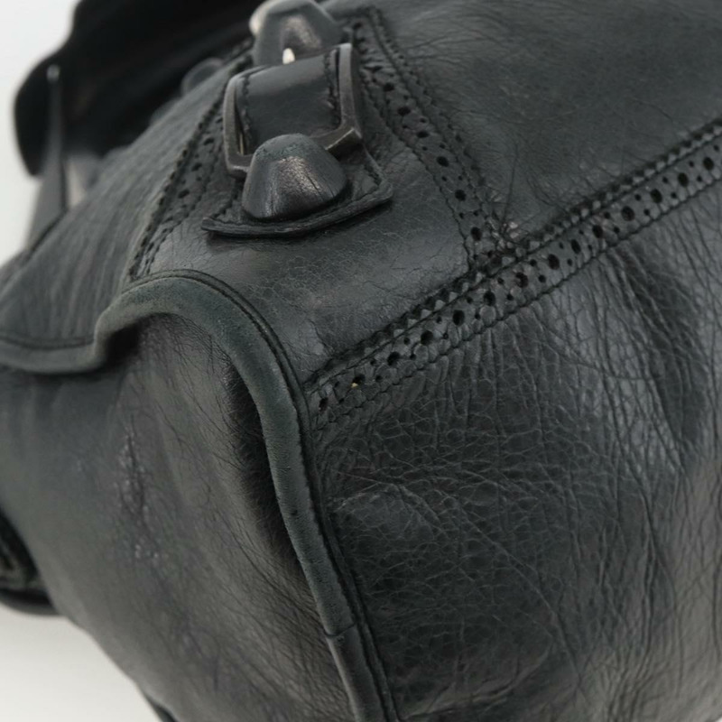 【日本直送】BALENCIAGA Giant City 手提包 皮革 2way 銀黑 235805 Auth am11276SAV-14