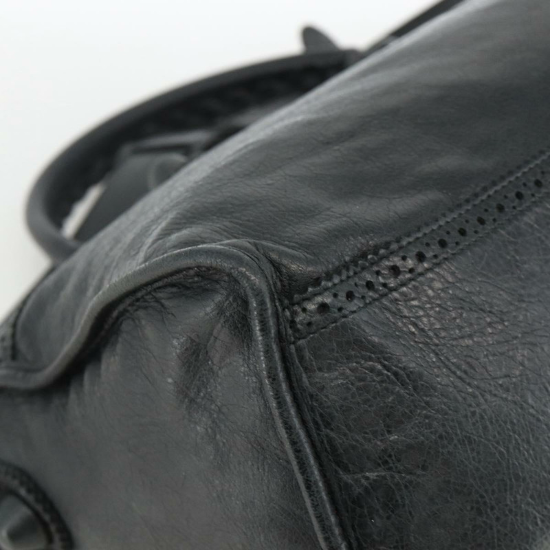 【日本直送】BALENCIAGA Giant City 手提包 皮革 2way 銀黑 235805 Auth am11276SAV-16