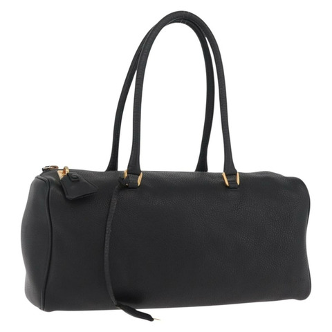 PRADA 手提包 皮革 黑色 金色 BR0090 正品 am11281V