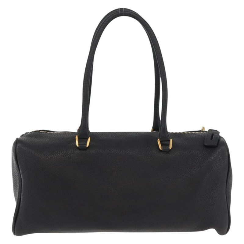 【日本直送】PRADA 手提包 皮革 黑色 金色 BR0090 正品 am11281V-1