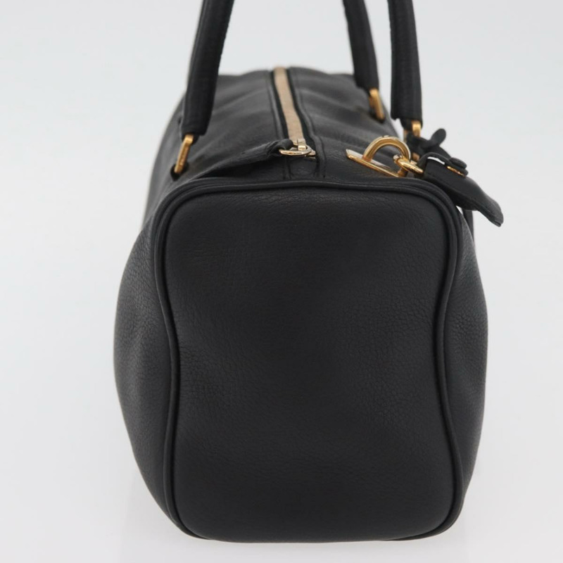 【日本直送】PRADA 手提包 皮革 黑色 金色 BR0090 正品 am11281V-3