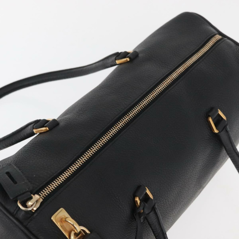 【日本直送】PRADA 手提包 皮革 黑色 金色 BR0090 正品 am11281V-5