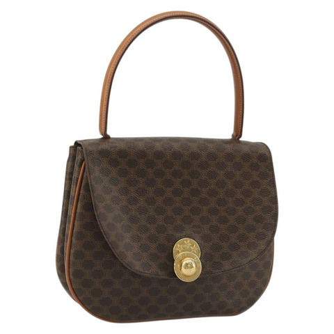 CELINE Macadam帆布星星球手提包 棕色金色 正品 YKZ830A