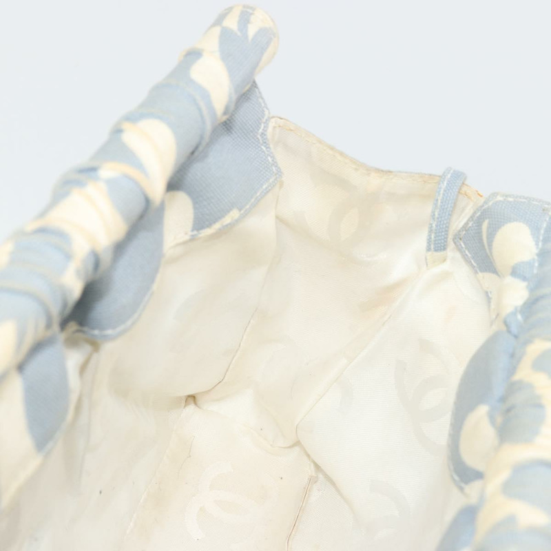 【日本直送】香奈兒 COCO 標誌鏈條單背包帆布淺藍色金色 CC 正品 YKZ826A-17