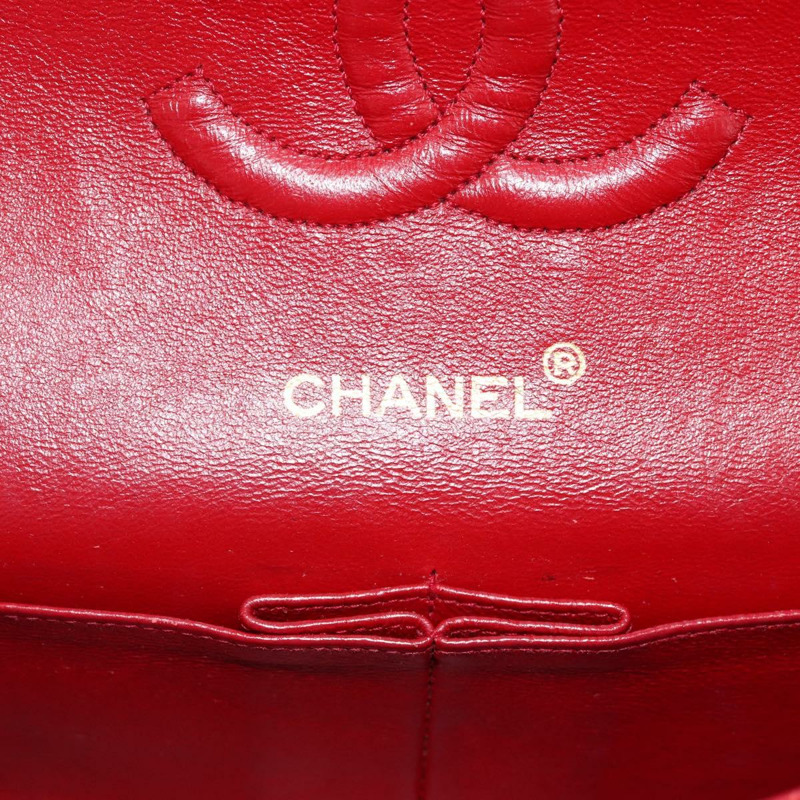 【日本直送】香奈兒 Matelasse 25 雙蓋鏈條包，羊皮材質，紅色，金色雙C標誌，正品編號 166269SAV-20