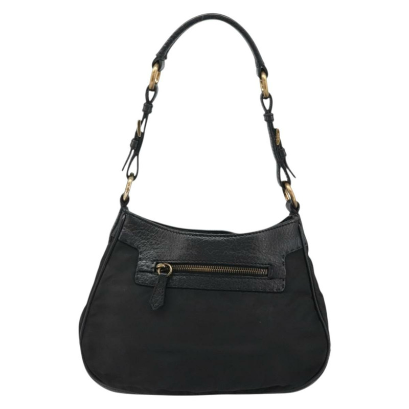 【日本直送】PRADA 單肩包 尼龍皮革 黑色 金色 正品 YKZ1603A-1