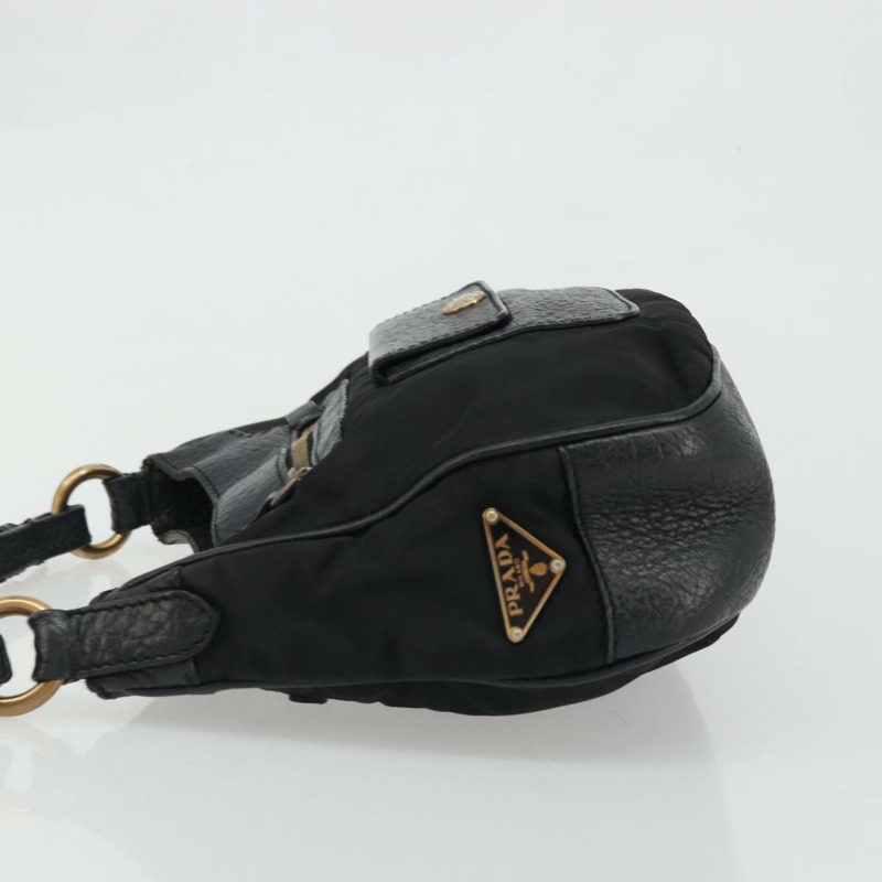 【日本直送】PRADA 單肩包 尼龍皮革 黑色 金色 正品 YKZ1603A-3