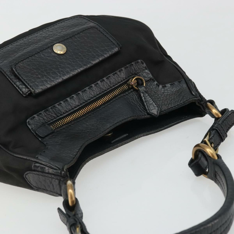 【日本直送】PRADA 單肩包 尼龍皮革 黑色 金色 正品 YKZ1603A-5