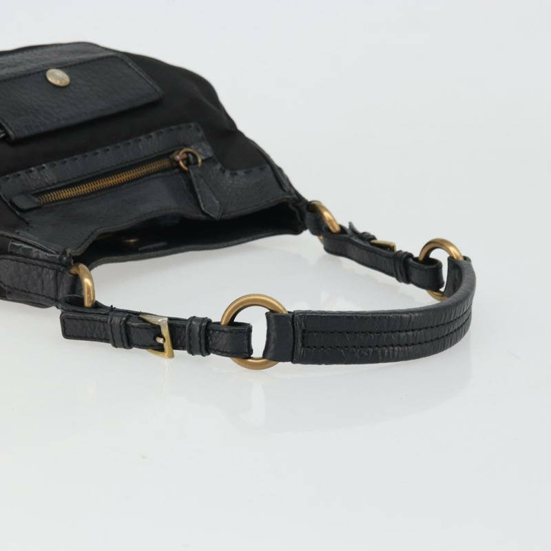 【日本直送】PRADA 單肩包 尼龍皮革 黑色 金色 正品 YKZ1603A-6
