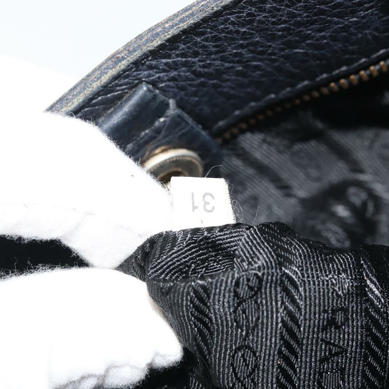 【日本直送】PRADA 單肩包 尼龍皮革 黑色 金色 正品 YKZ1603A-10