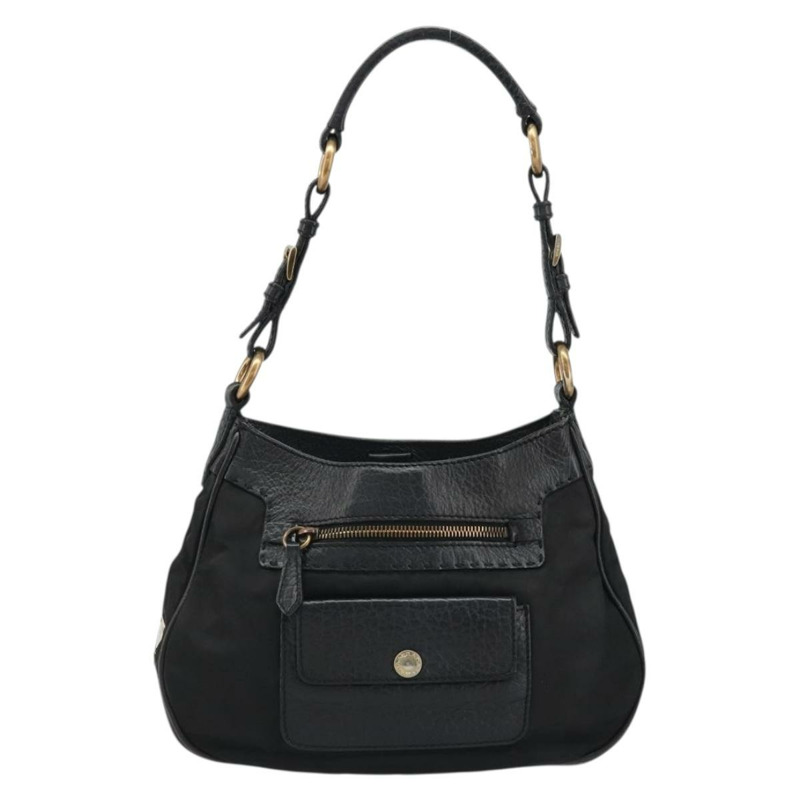 【日本直送】PRADA 單肩包 尼龍皮革 黑色 金色 正品 YKZ1603A-12