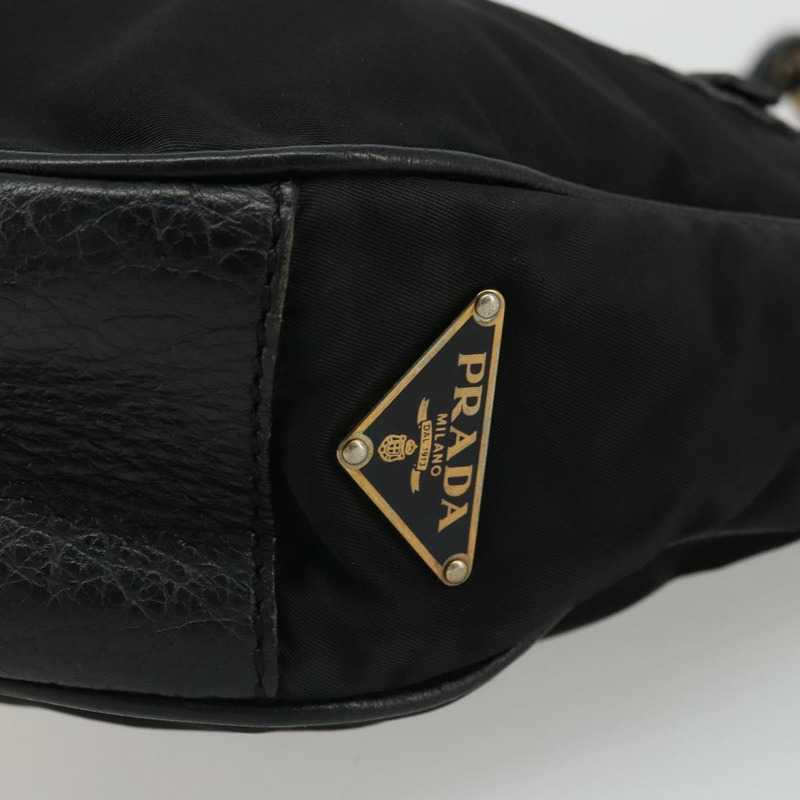 【日本直送】PRADA 單肩包 尼龍皮革 黑色 金色 正品 YKZ1603A-16