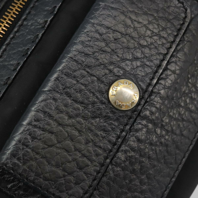 【日本直送】PRADA 單肩包 尼龍皮革 黑色 金色 正品 YKZ1603A-17