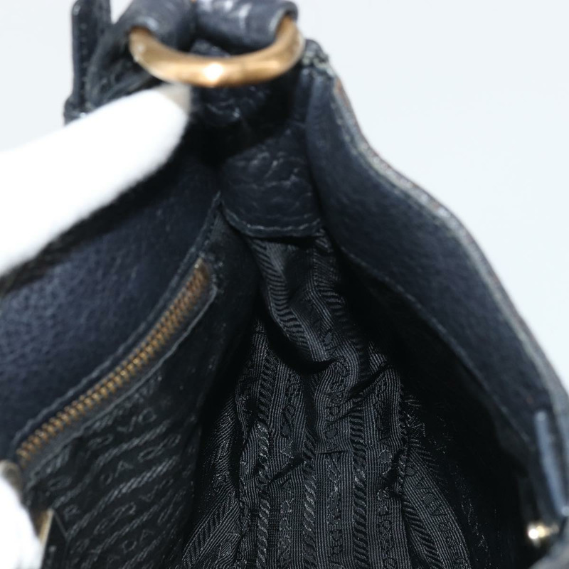 【日本直送】PRADA 單肩包 尼龍皮革 黑色 金色 正品 YKZ1603A-19