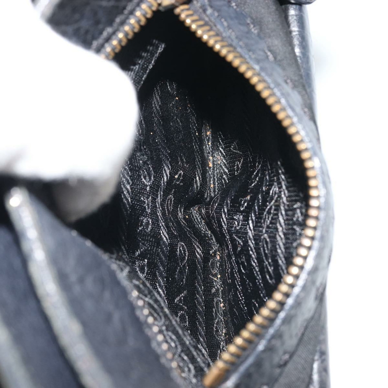 【日本直送】PRADA 單肩包 尼龍皮革 黑色 金色 正品 YKZ1603A-24