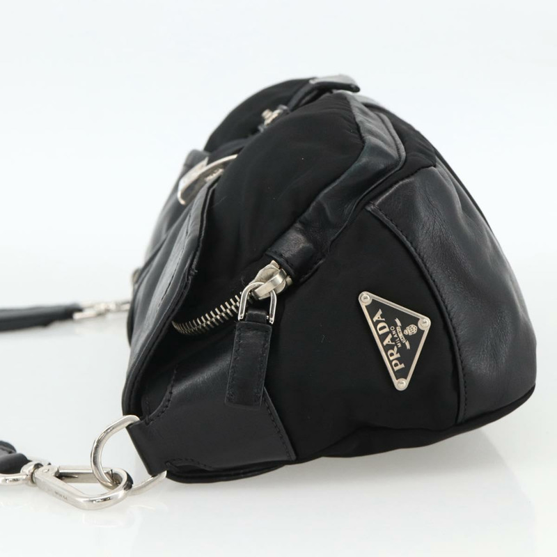 【日本直送】PRADA 單肩包 尼龍 黑色 銀色 正品 YKZ1585A-2